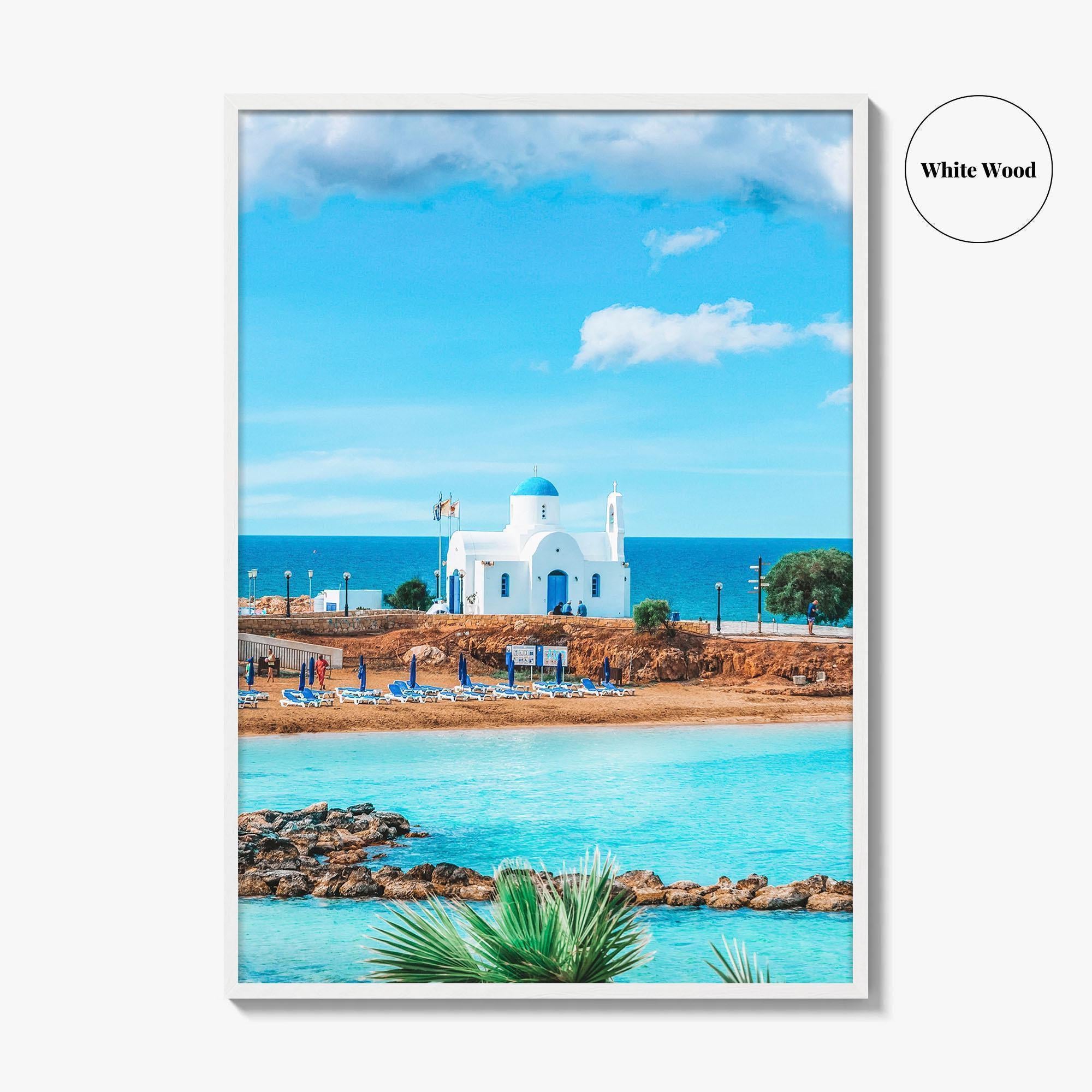 Cyprus Fine Art Photo Print, Louma Beach, Agios Nikolaos Church Protaras Paralimni Wall Poster