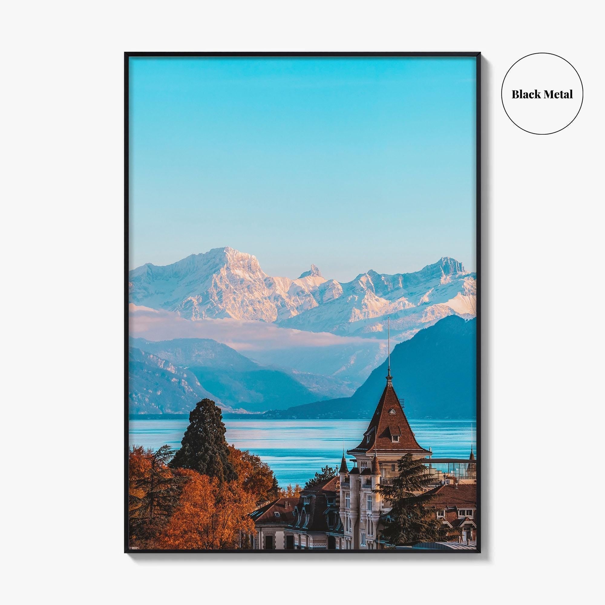 Lausanne Fine Art Photo Print, Lake Geneva, Vaud Switzerland Poster, Lac Leman, French Alps