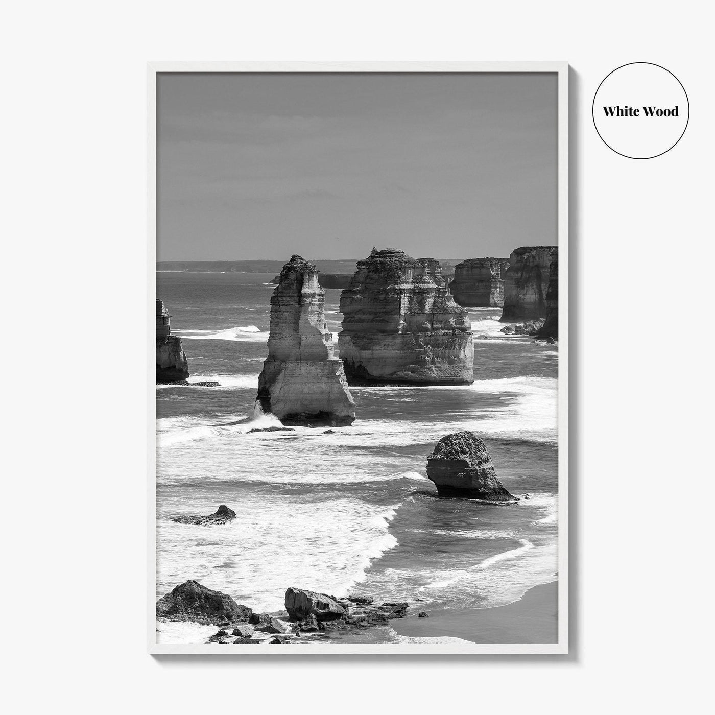 Twelve Apostles Black and White Fine Art Photo Print, Australia Poster