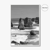 Twelve Apostles Black and White Fine Art Photo Print, Australia Poster