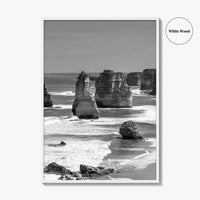 Twelve Apostles Black and White Fine Art Photo Print, Australia Poster