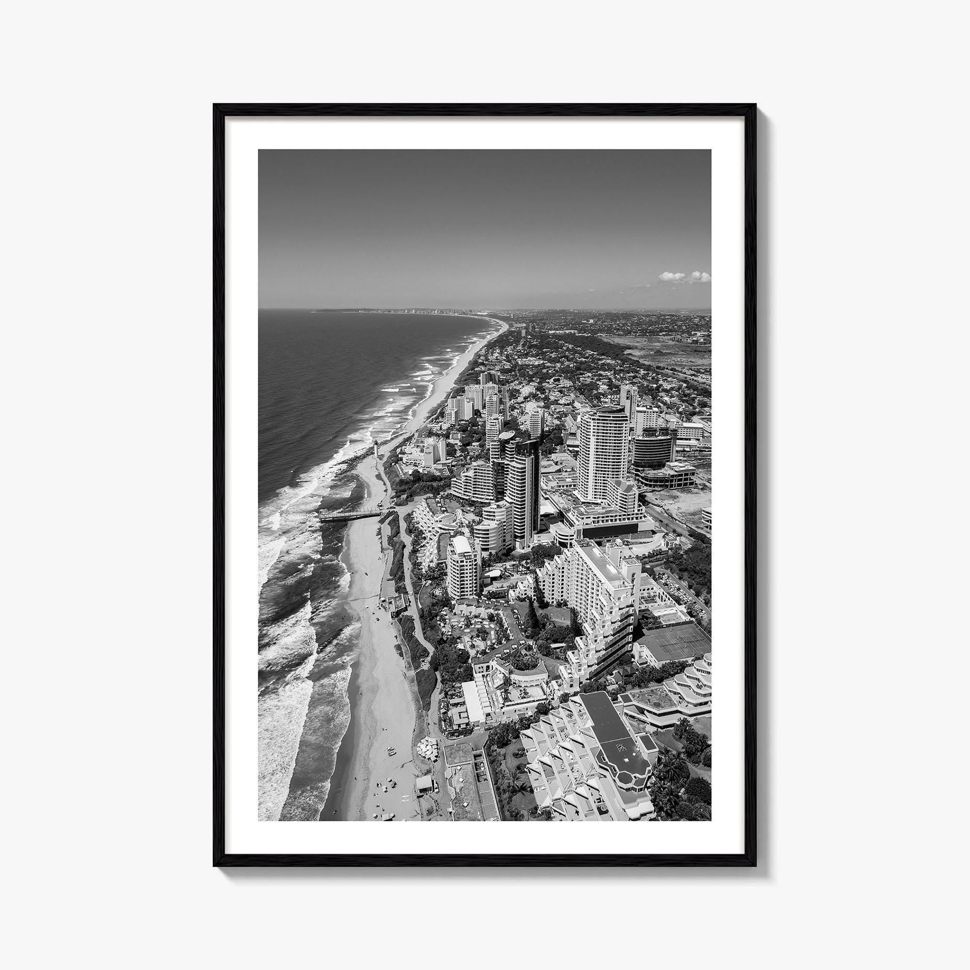 Umhlanga Rocks Black and White Fine Art Photo Print, Durban, KwaZulu-Natal, South Africa, Poster