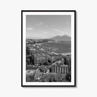 Naples Italy Black and White Fine Art Photo Print, Napoli Coastline, Campania Wall Poster