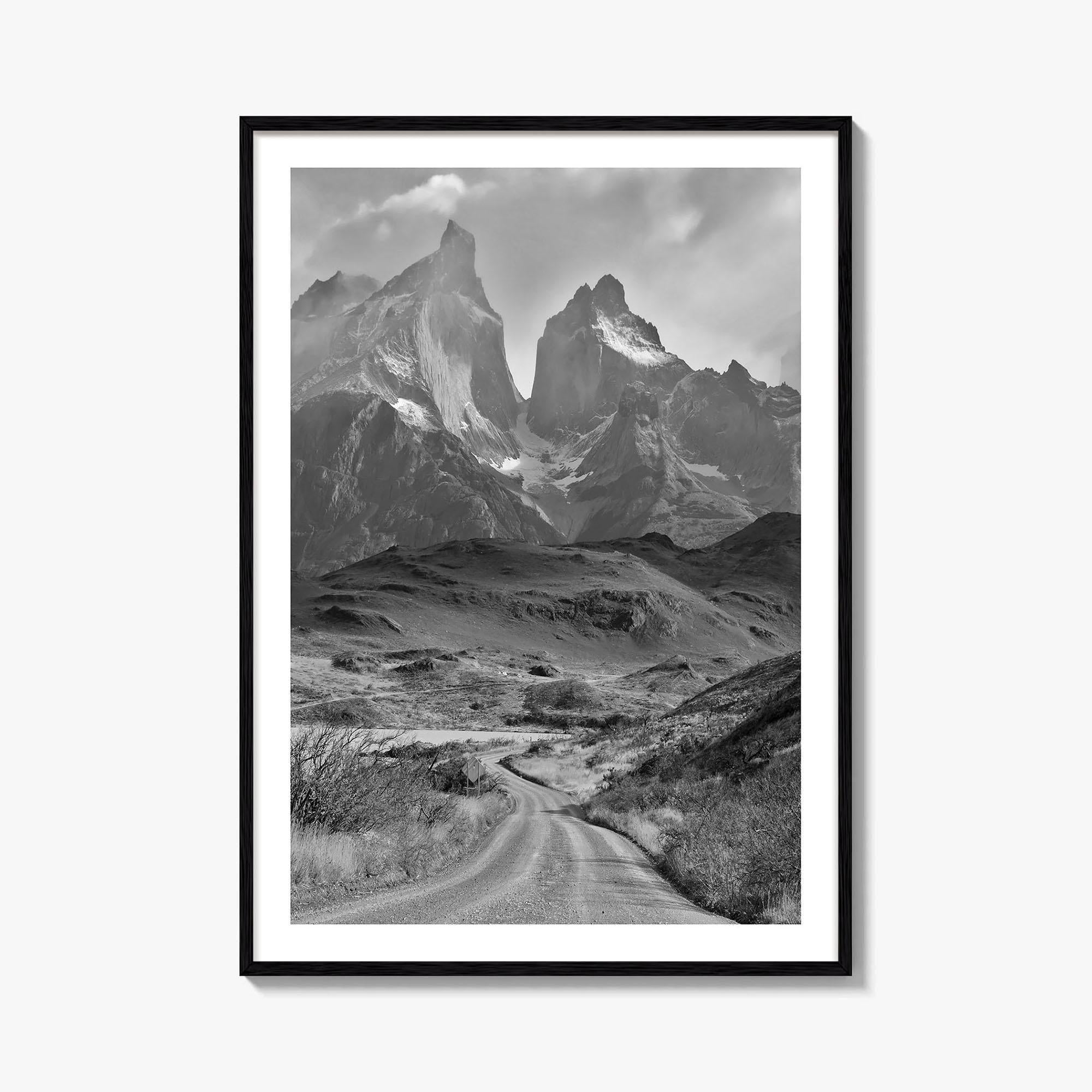 Torres del Paine Black and White Fine Art Photo Print, Patagonia Chile, Lake Pehoe