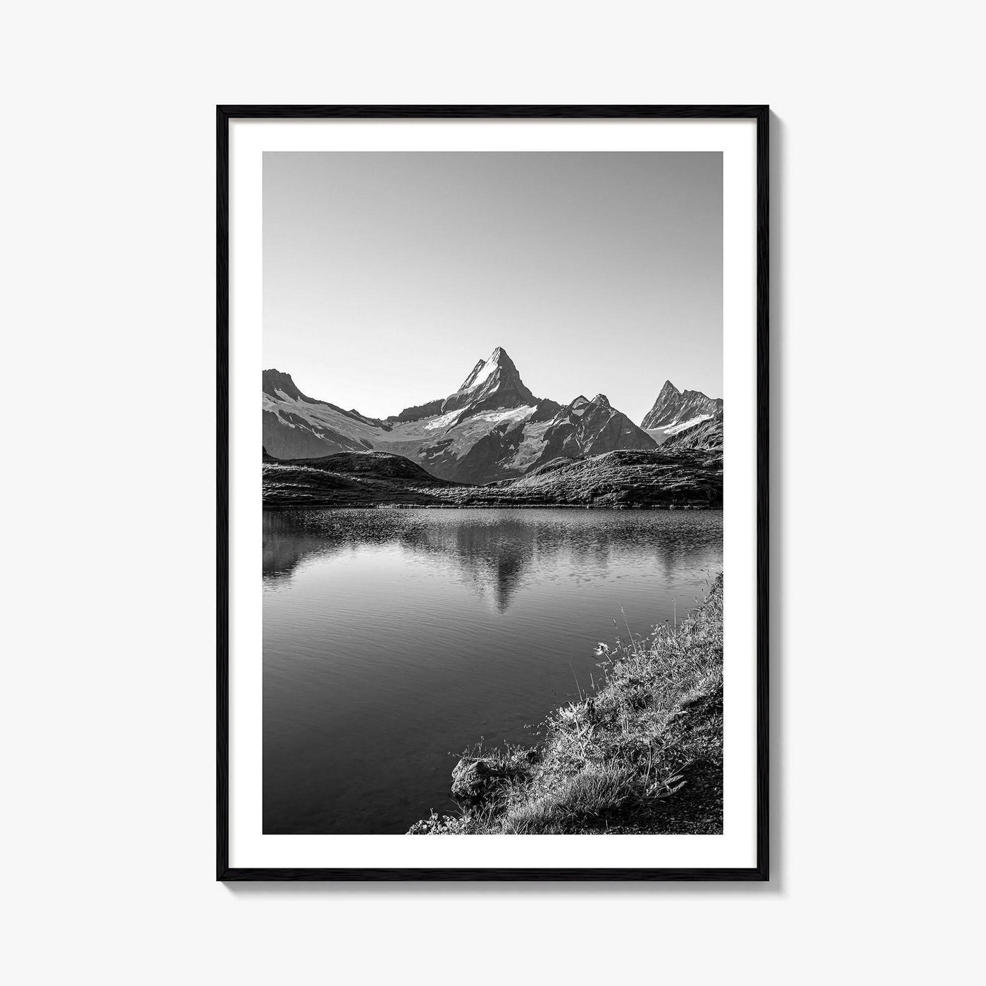 Bachalpsee Black and White Fine Art Photo Print, Eiger Grindelwald Swiss Alps Poster