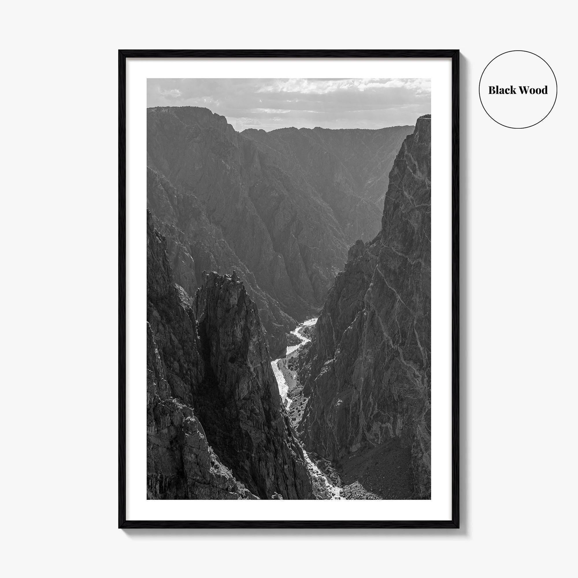 Black Canyon of the Gunnison Black and White Fine Art Photo Print, Colorado Poster