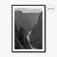 Black Canyon of the Gunnison Black and White Fine Art Photo Print, Colorado Poster