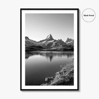 Bachalpsee Black and White Fine Art Photo Print, Eiger Grindelwald Swiss Alps Poster