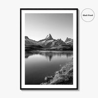 Bachalpsee Black and White Fine Art Photo Print, Eiger Grindelwald Swiss Alps Poster