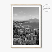 Naples Italy Black and White Fine Art Photo Print, Napoli Coastline, Campania Wall Poster