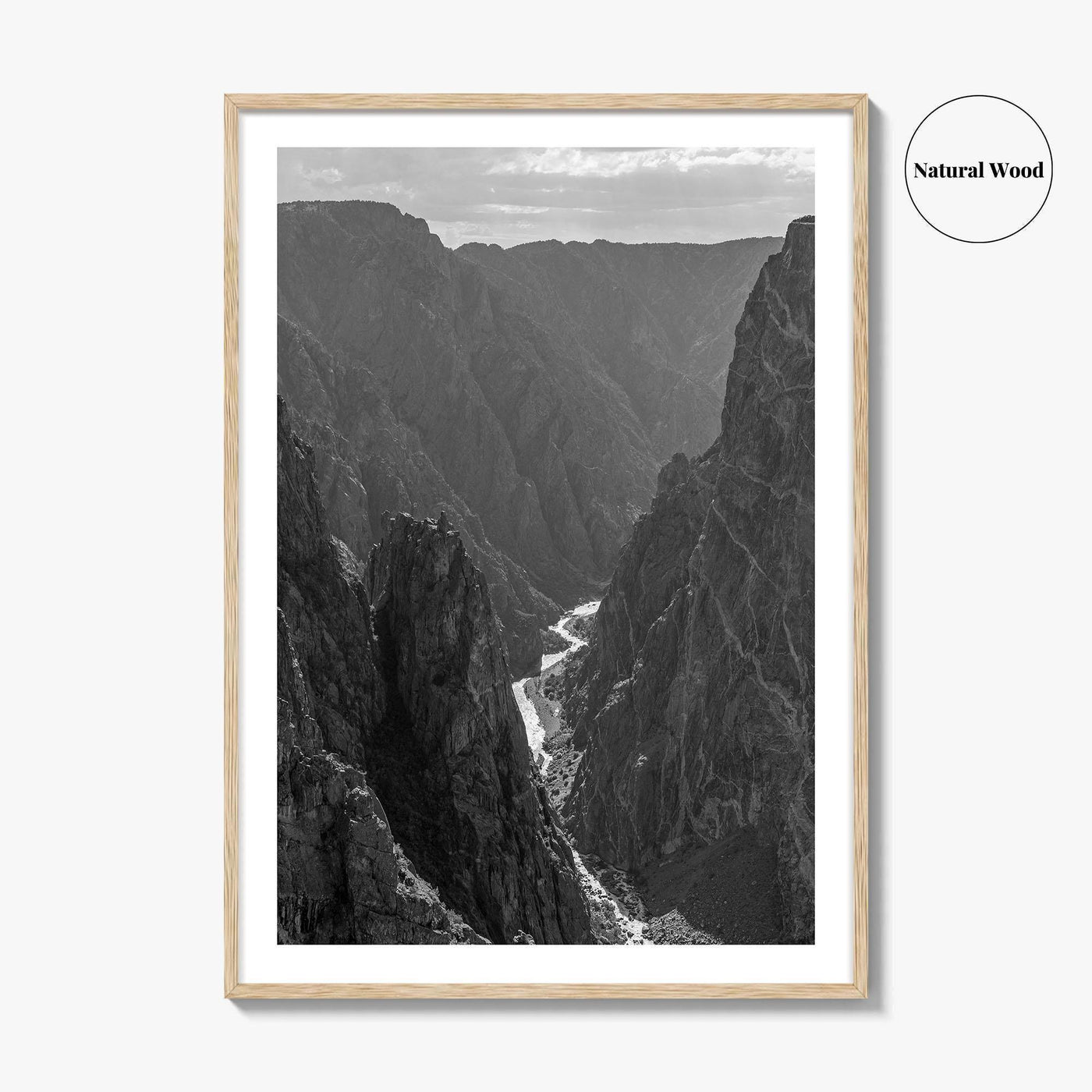 Black Canyon of the Gunnison Black and White Fine Art Photo Print, Colorado Poster
