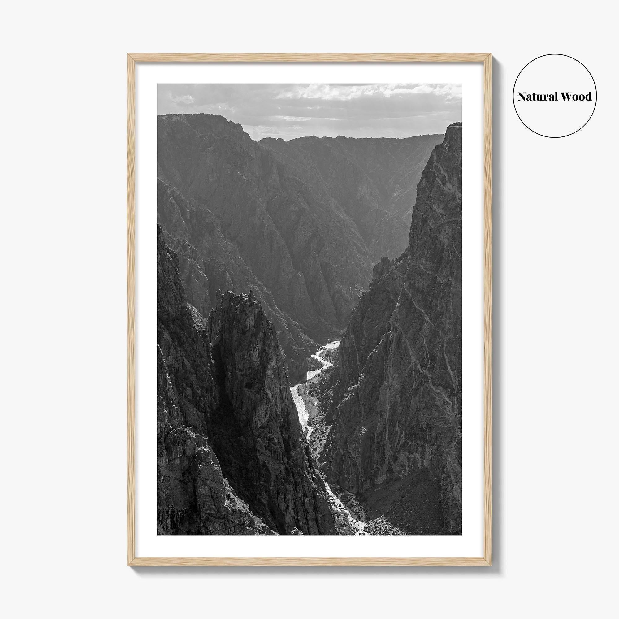 Black Canyon of the Gunnison Black and White Fine Art Photo Print, Colorado Poster