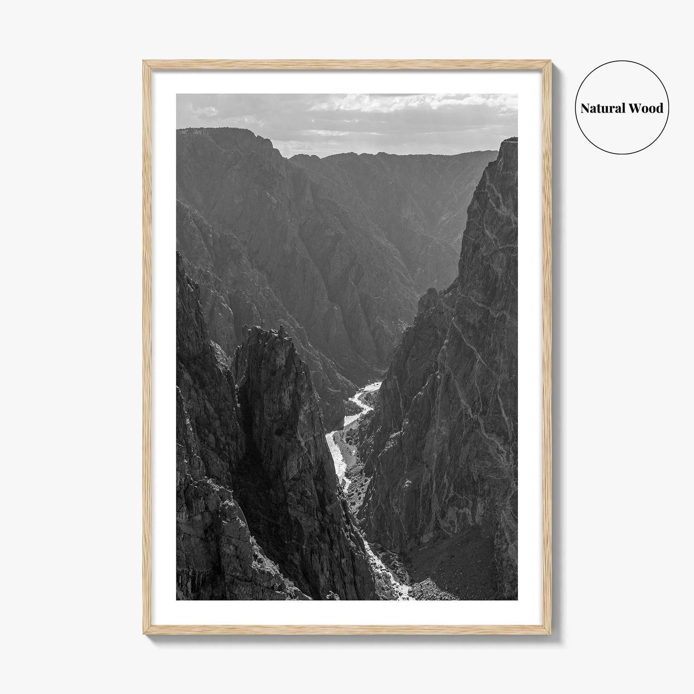 Black Canyon of the Gunnison Black and White Fine Art Photo Print, Colorado Poster