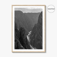Black Canyon of the Gunnison Black and White Fine Art Photo Print, Colorado Poster