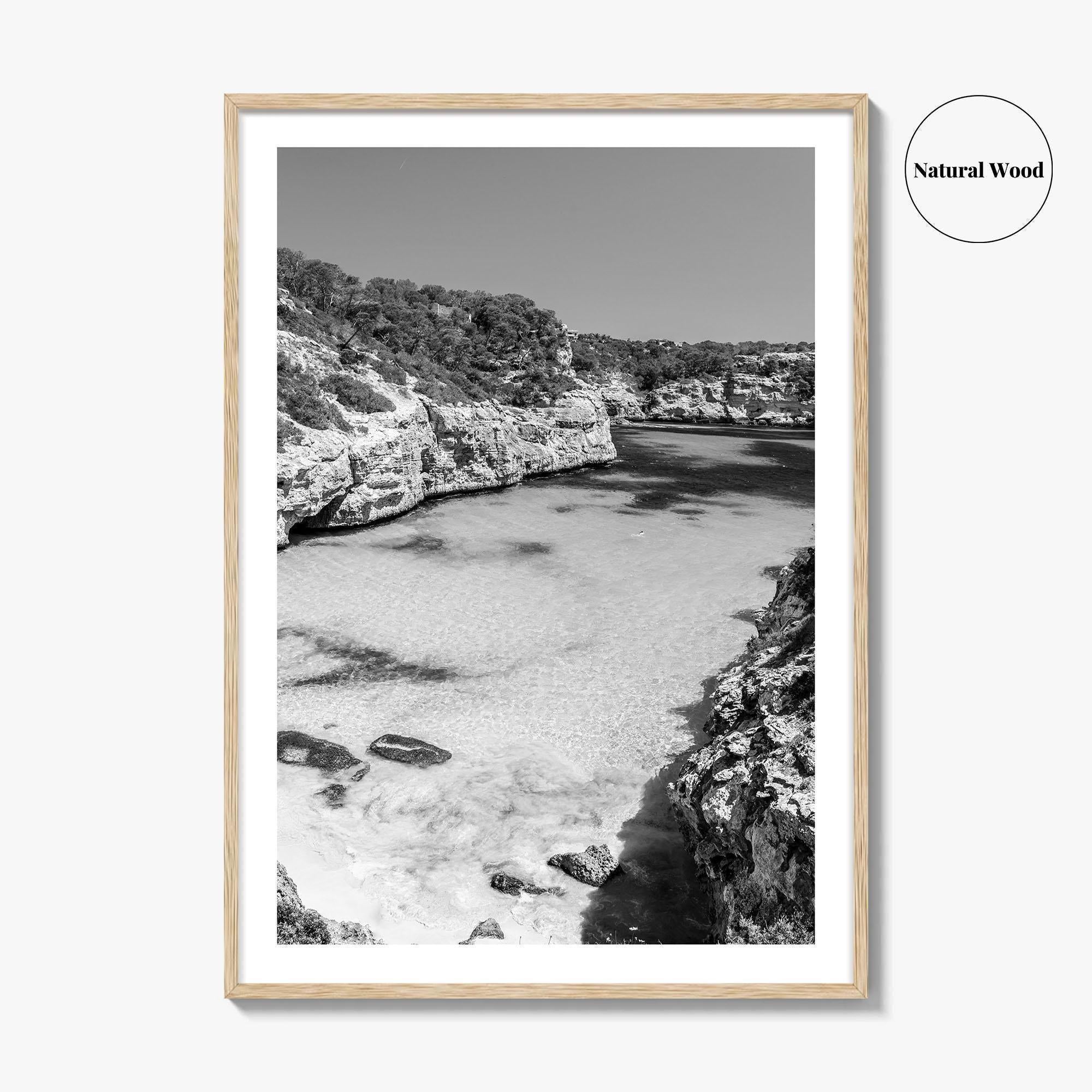 Mallorca Black and White Fine Art Photo Print, Calo Des Moro Majorca Spain Poster