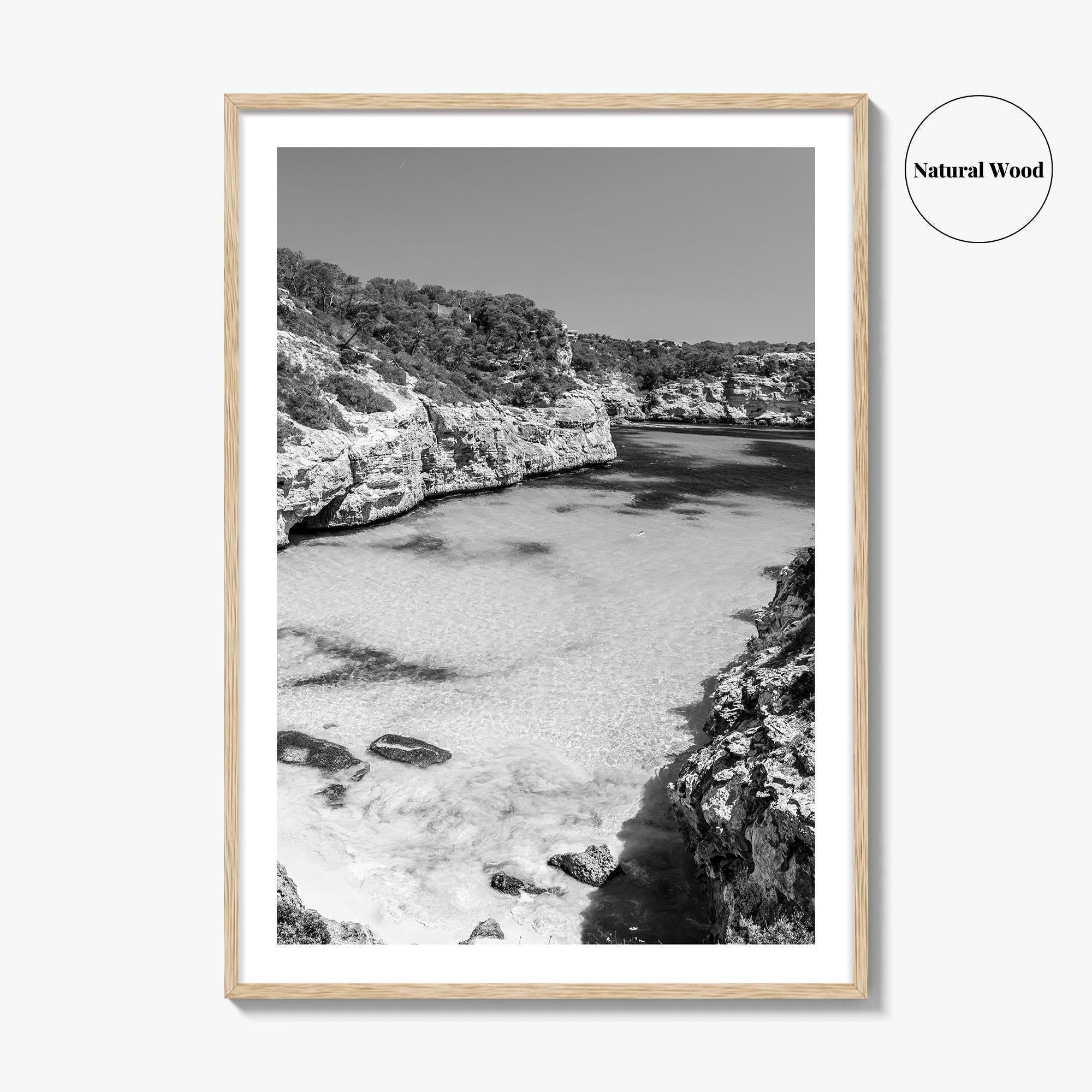 Mallorca Black and White Fine Art Photo Print, Calo Des Moro Majorca Spain Poster