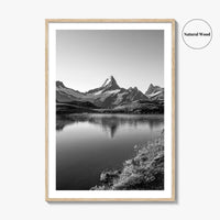 Bachalpsee Black and White Fine Art Photo Print, Eiger Grindelwald Swiss Alps Poster