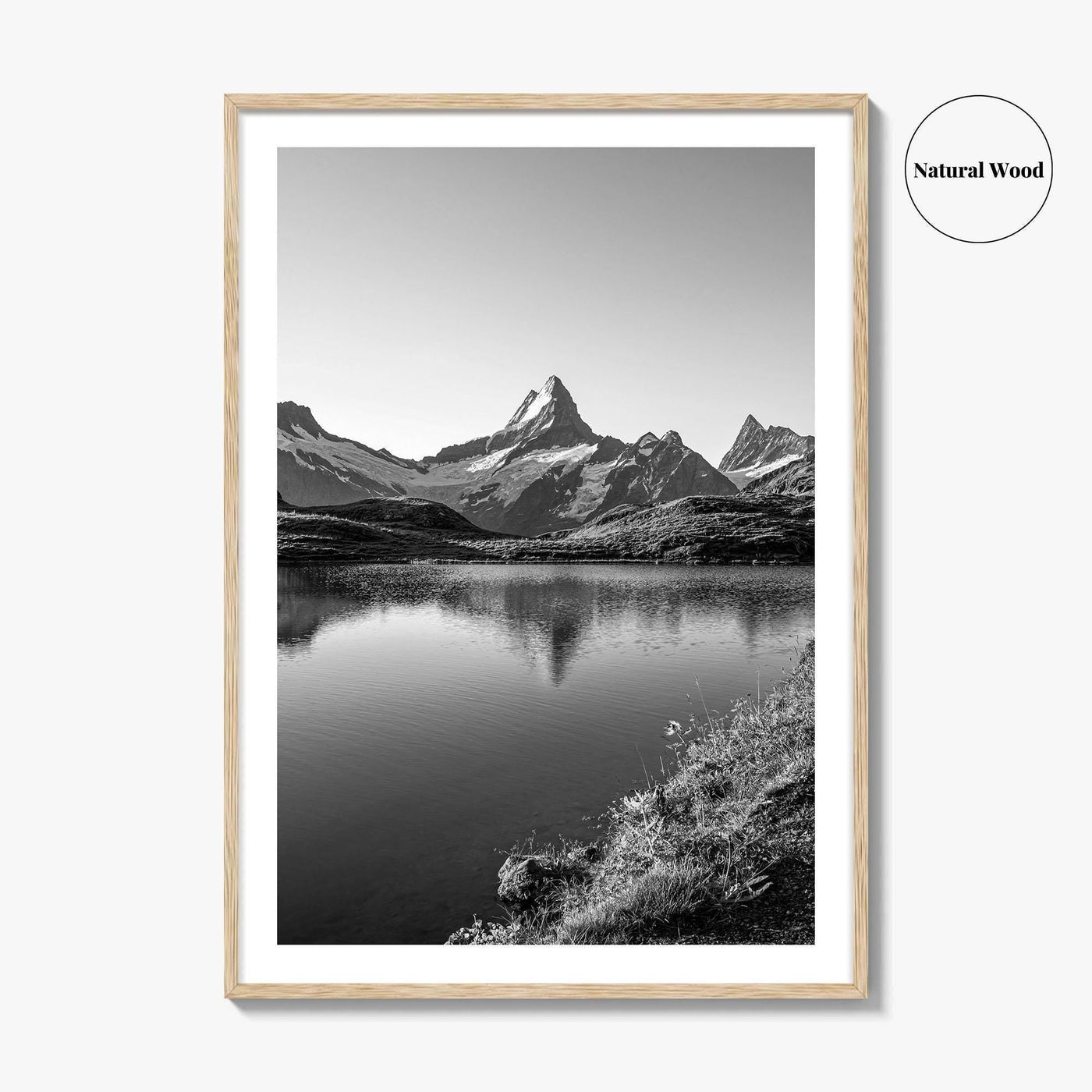 Bachalpsee Black and White Fine Art Photo Print, Eiger Grindelwald Swiss Alps Poster
