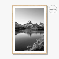 Bachalpsee Black and White Fine Art Photo Print, Eiger Grindelwald Swiss Alps Poster