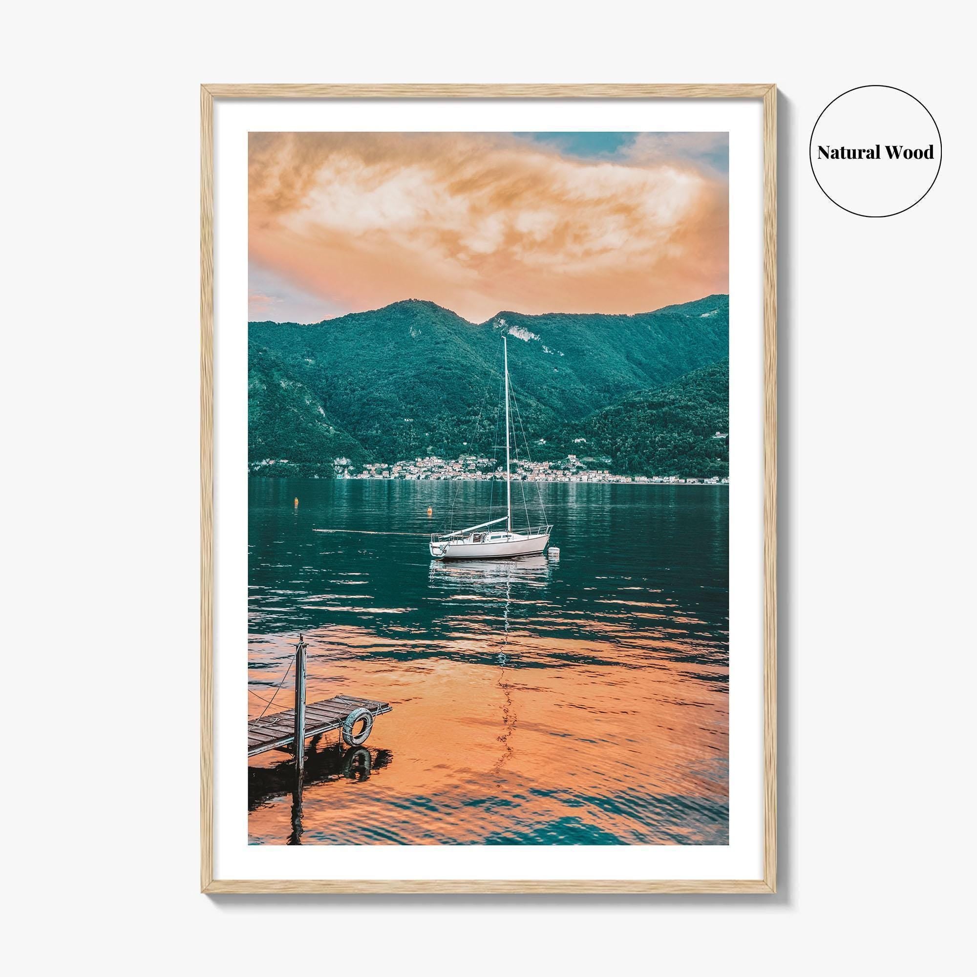 Lake Como Fine Art Photo Print, Italy Wall Poster, Sailboat, Lombardy