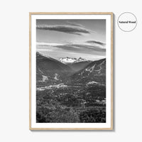 Whistler Black and White Fine Art Photo Print, Blackcomb Canada Panoramic Poster
