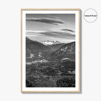 Whistler Black and White Fine Art Photo Print, Blackcomb Canada Panoramic Poster