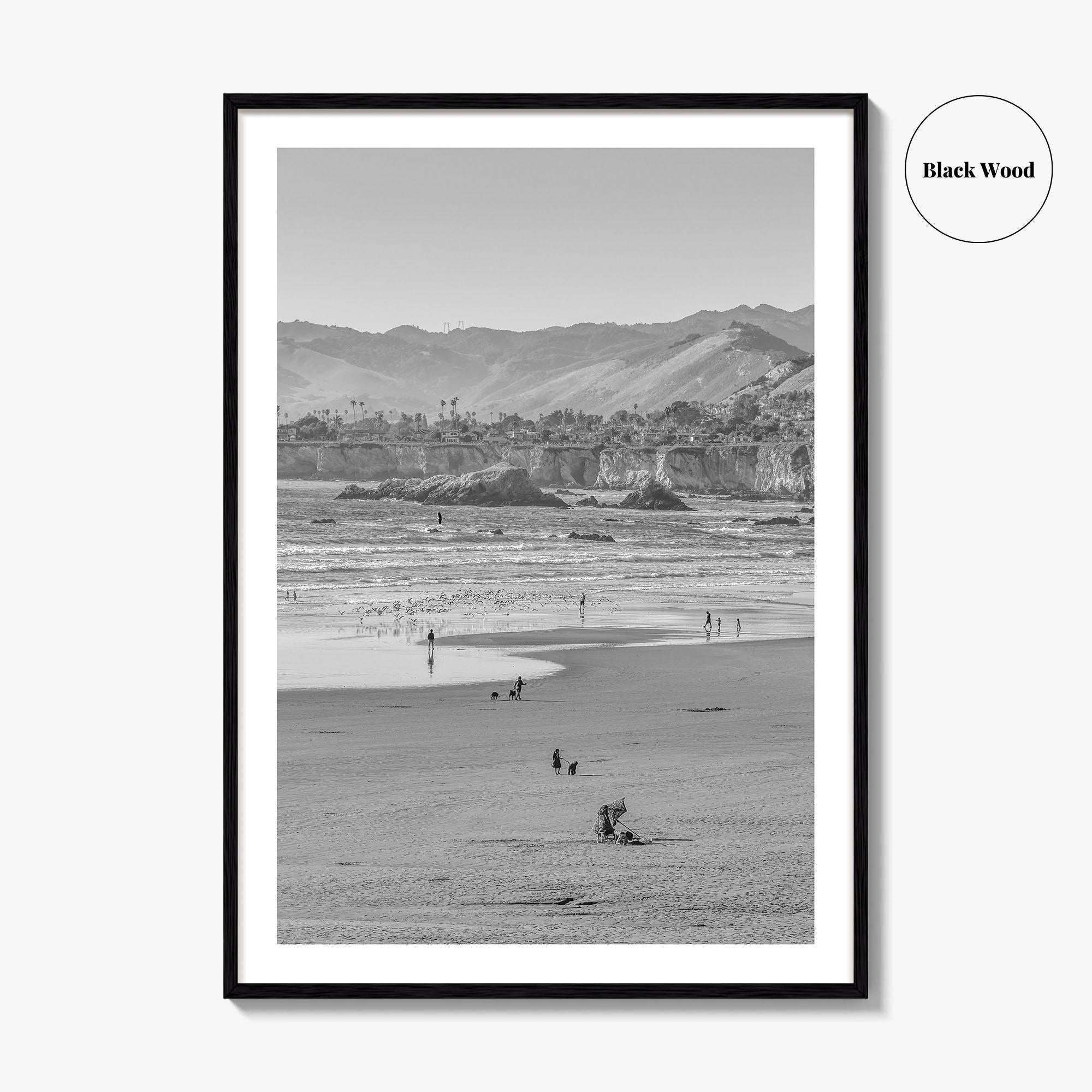 Pismo Beach Black and White Fine Art Photo Print, San Luis Obispo California Poster