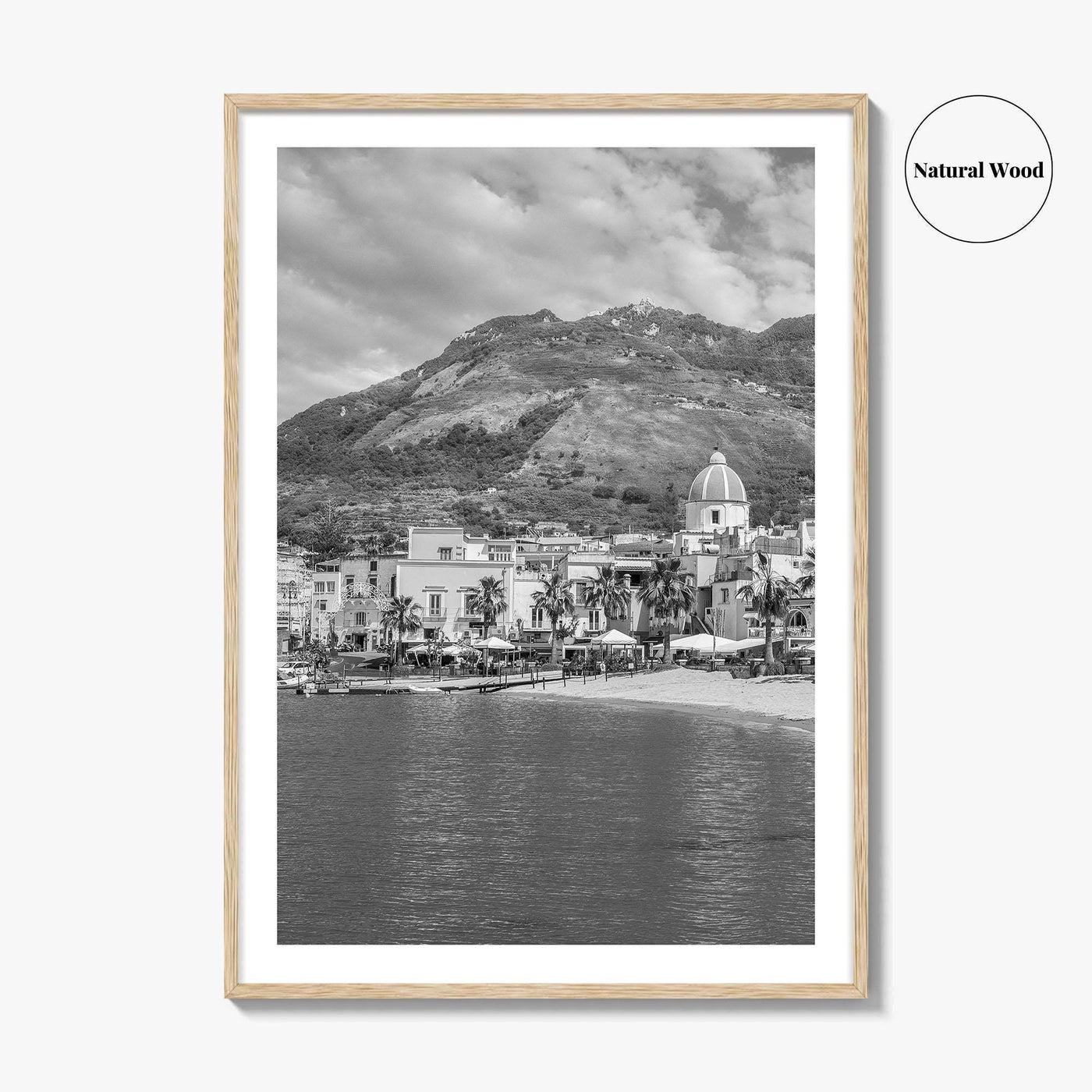Ischia Black and White Fine Art Photo Print, Forio, Italy Wall Decor Poster