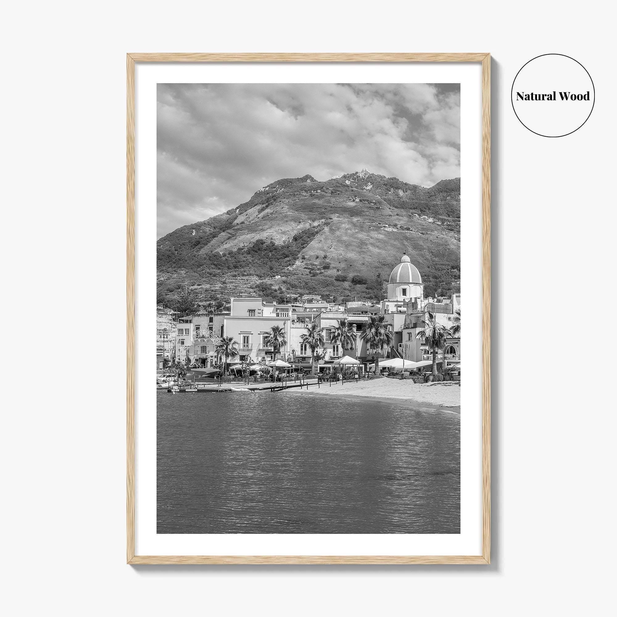 Ischia Black and White Fine Art Photo Print, Forio, Italy Wall Decor Poster