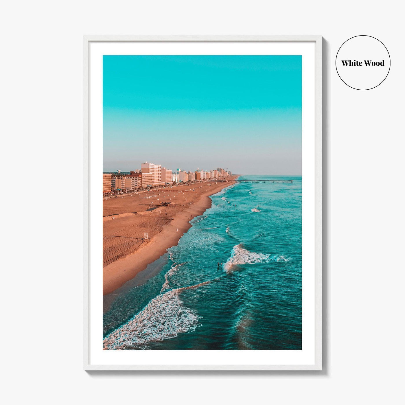 Virginia Beach Fine Art Photo Print, VA USA, Coastal Aerial Poster, Boats Canoes