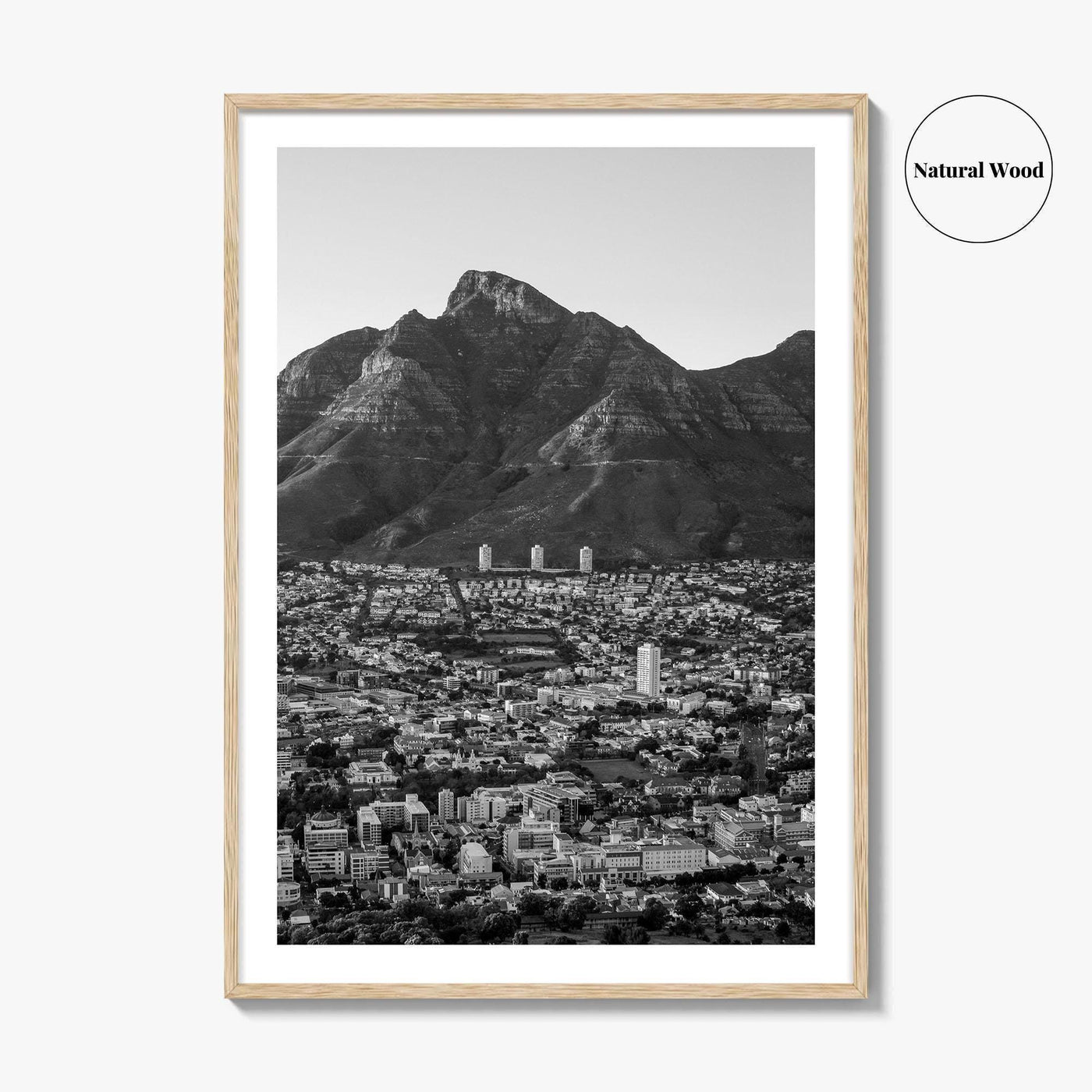 Cape Town Black and White Fine Art Photo Print, Table Mountain South Africa Poster