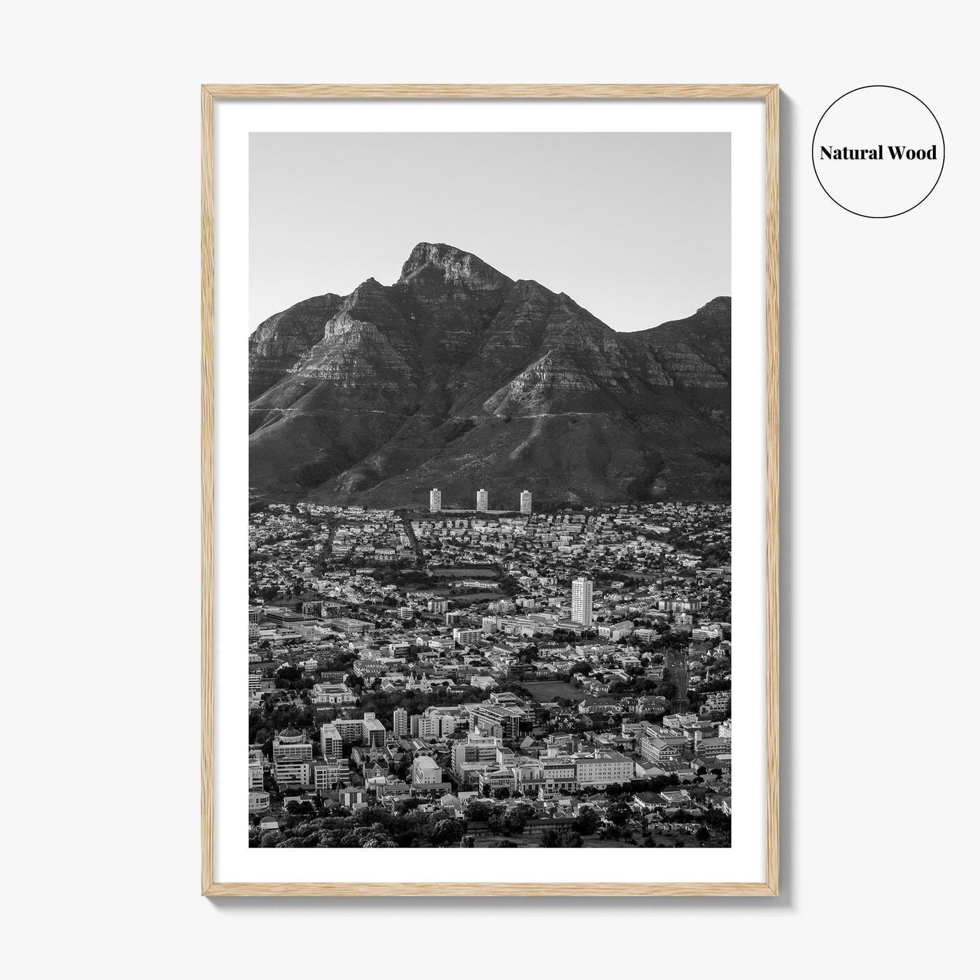 Cape Town Black and White Fine Art Photo Print, Table Mountain South Africa Poster