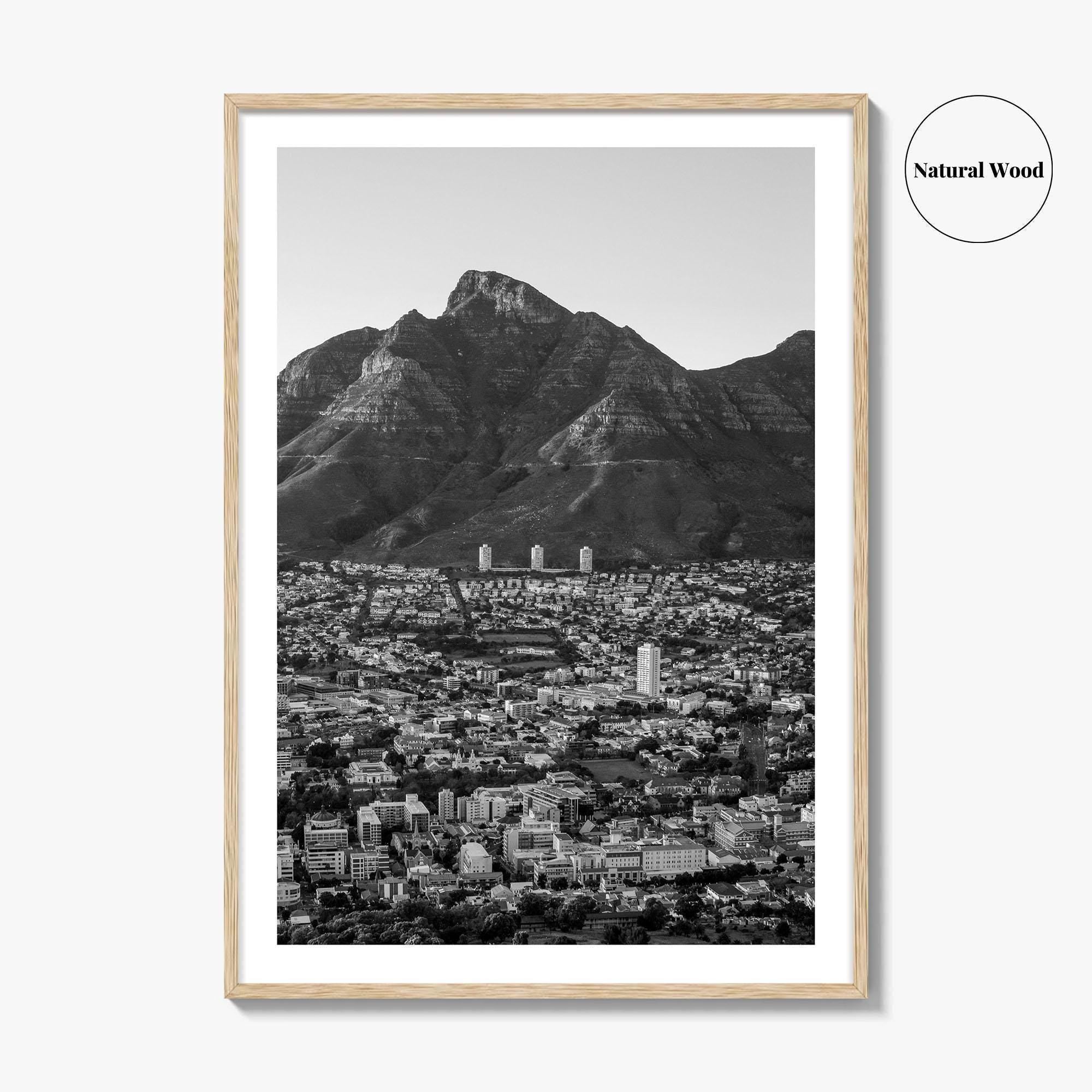 Cape Town Black and White Fine Art Photo Print, Table Mountain South Africa Poster