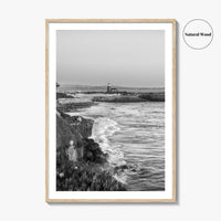 Santa Cruz Black and White Fine Art Photo Print, Surfing California Poster