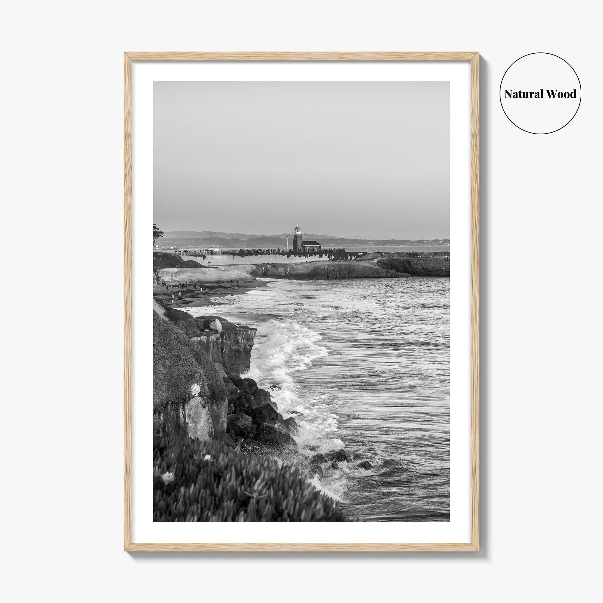 Santa Cruz Black and White Fine Art Photo Print, Surfing California Poster
