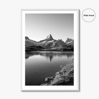 Bachalpsee Black and White Fine Art Photo Print, Eiger Grindelwald Swiss Alps Poster