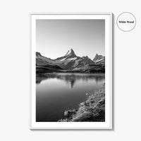 Bachalpsee Black and White Fine Art Photo Print, Eiger Grindelwald Swiss Alps Poster