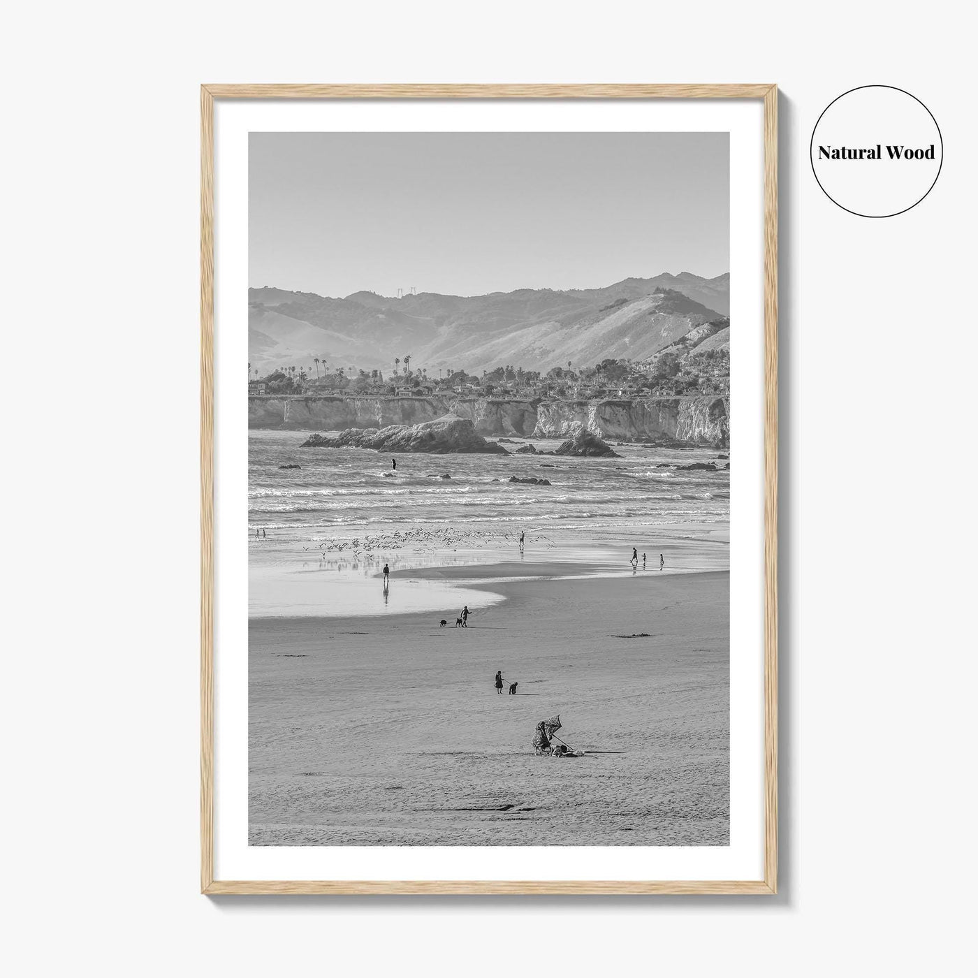 Pismo Beach Black and White Fine Art Photo Print, San Luis Obispo California Poster