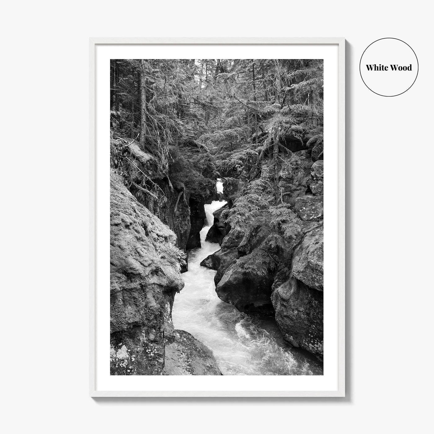 Glacier National Park Black and White Fine Art Photo Print, Montana Landscape Poster