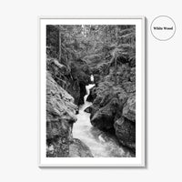 Glacier National Park Black and White Fine Art Photo Print, Montana Landscape Poster