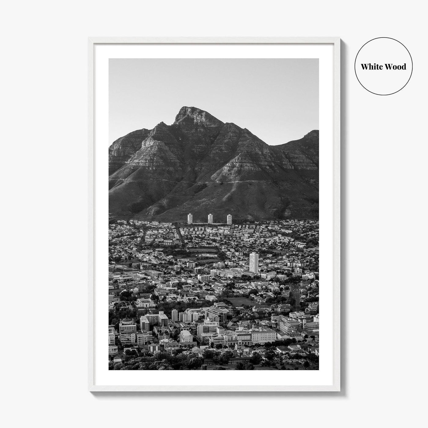 Cape Town Black and White Fine Art Photo Print, Table Mountain South Africa Poster
