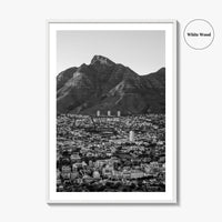 Cape Town Black and White Fine Art Photo Print, Table Mountain South Africa Poster