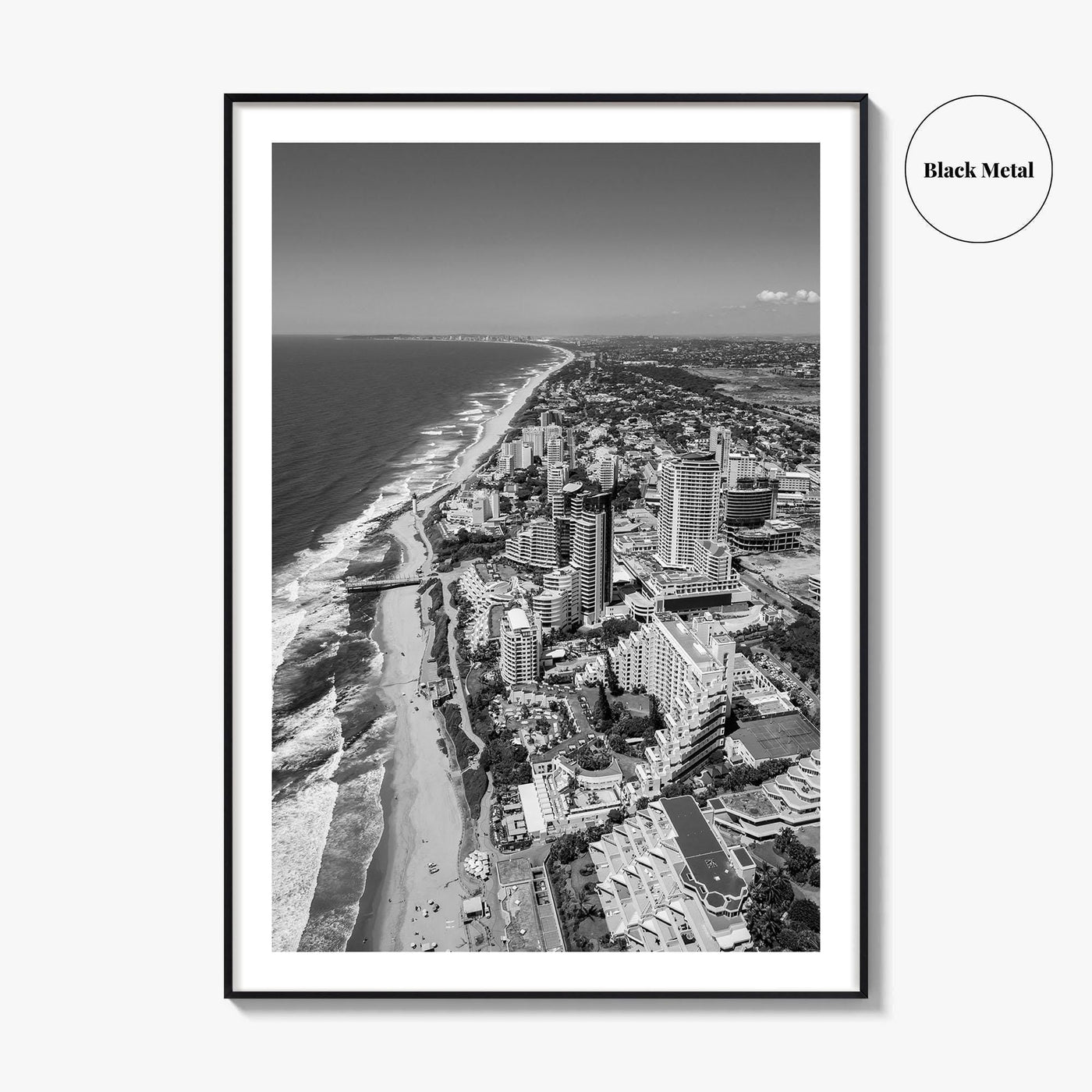 Umhlanga Rocks Black and White Fine Art Photo Print, Durban, KwaZulu-Natal, South Africa, Poster