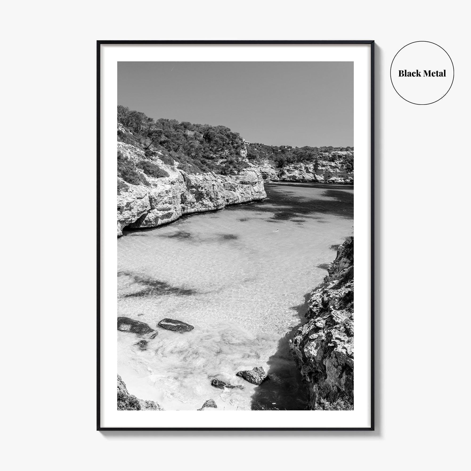 Mallorca Black and White Fine Art Photo Print, Calo Des Moro Majorca Spain Poster