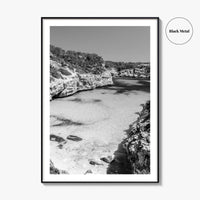 Mallorca Black and White Fine Art Photo Print, Calo Des Moro Majorca Spain Poster