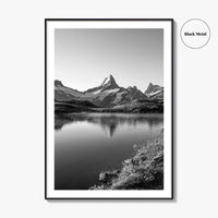 Bachalpsee Black and White Fine Art Photo Print, Eiger Grindelwald Swiss Alps Poster
