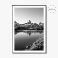 Bachalpsee Black and White Fine Art Photo Print, Eiger Grindelwald Swiss Alps Poster