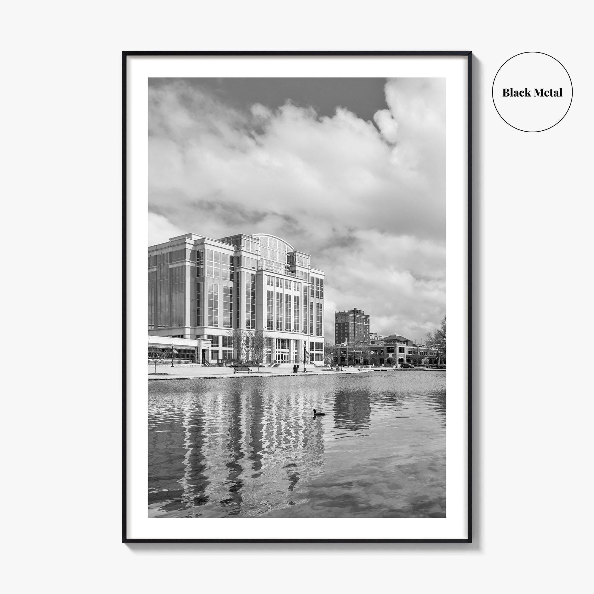 Huntsville Skyline Black and White Fine Art Photo Print, Alabama Wall Poster, USA