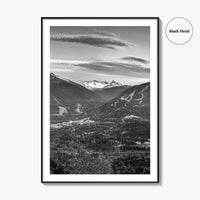 Whistler Black and White Fine Art Photo Print, Blackcomb Canada Panoramic Poster