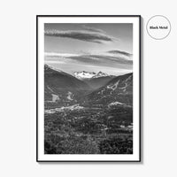 Whistler Black and White Fine Art Photo Print, Blackcomb Canada Panoramic Poster